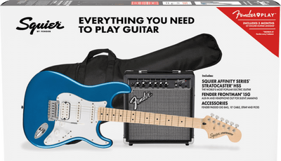 Affinity Series™ Stratocaster® HSS Pack, Maple Fingerboard, Lake Placid Blue, Gig Bag,