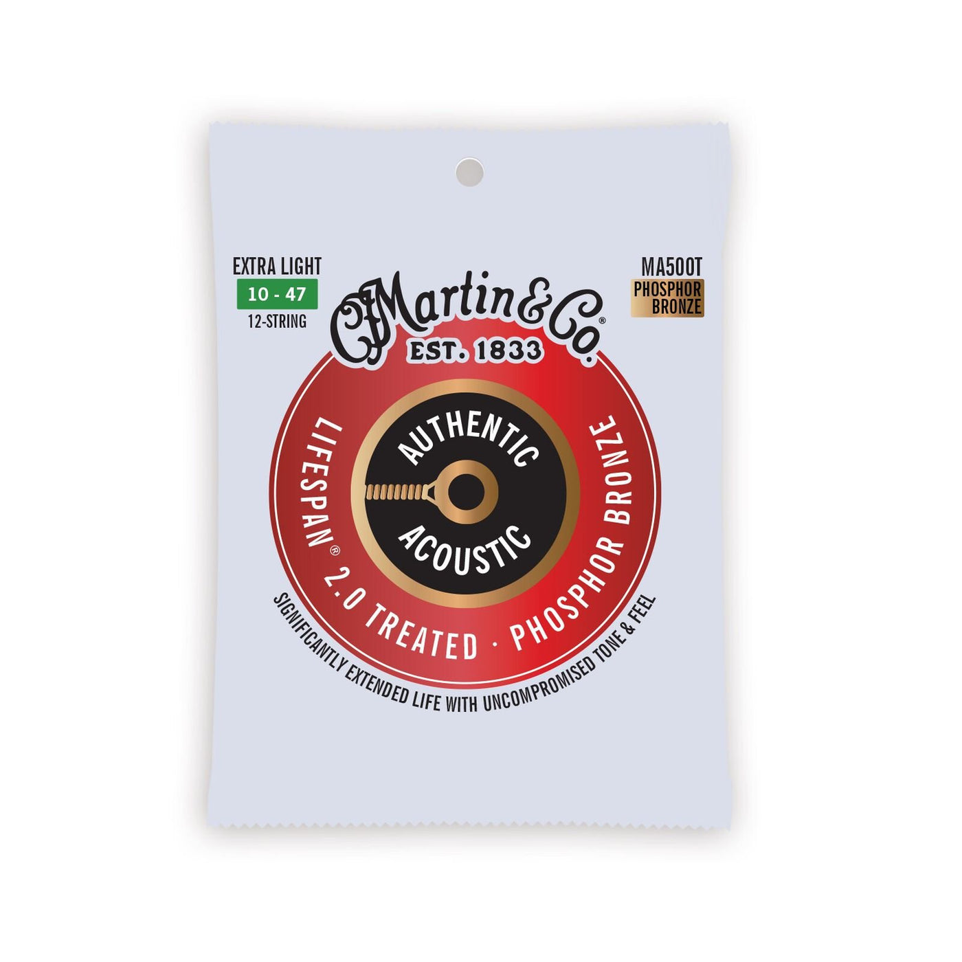 10-47, Authentic Acoustic Lifespan® 2.0 Guitar Strings Phosphor Bronze