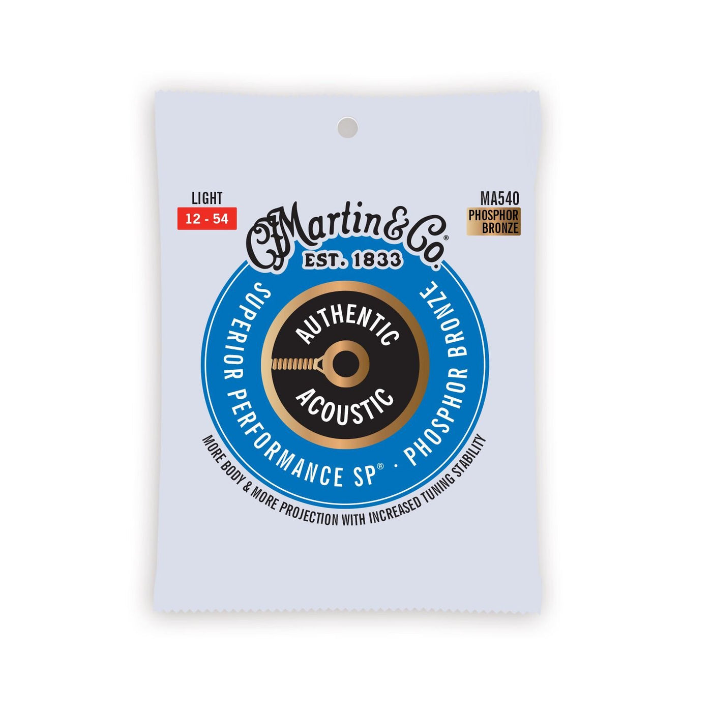 12-54, Authentic Acoustic SP® Guitar Strings Phosphor Bronze