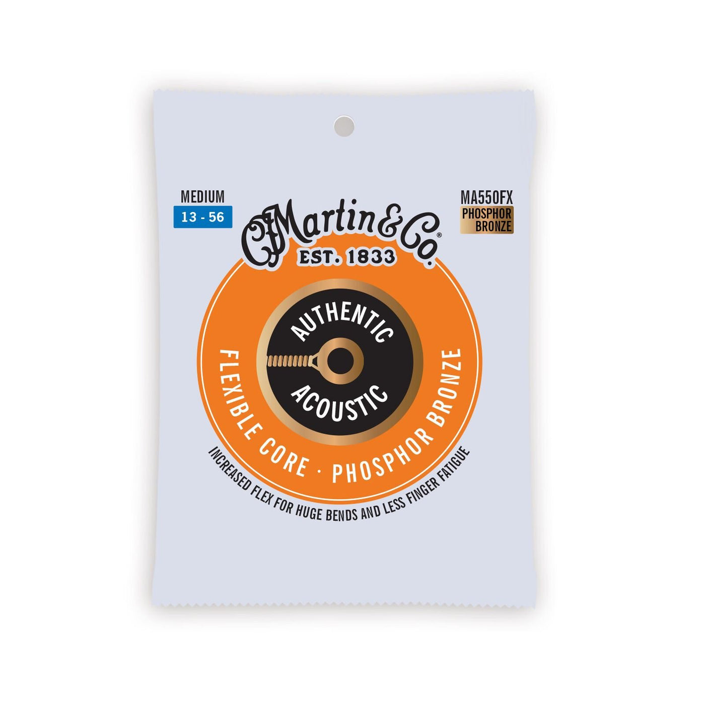 13-56, Authentic Acoustic Flexible Core Guitar Strings Phosphor Bronze