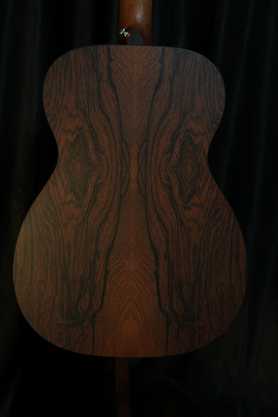 Back view of Martin 00-X2E showing Brazilian rosewood high-pressure laminate back and sides