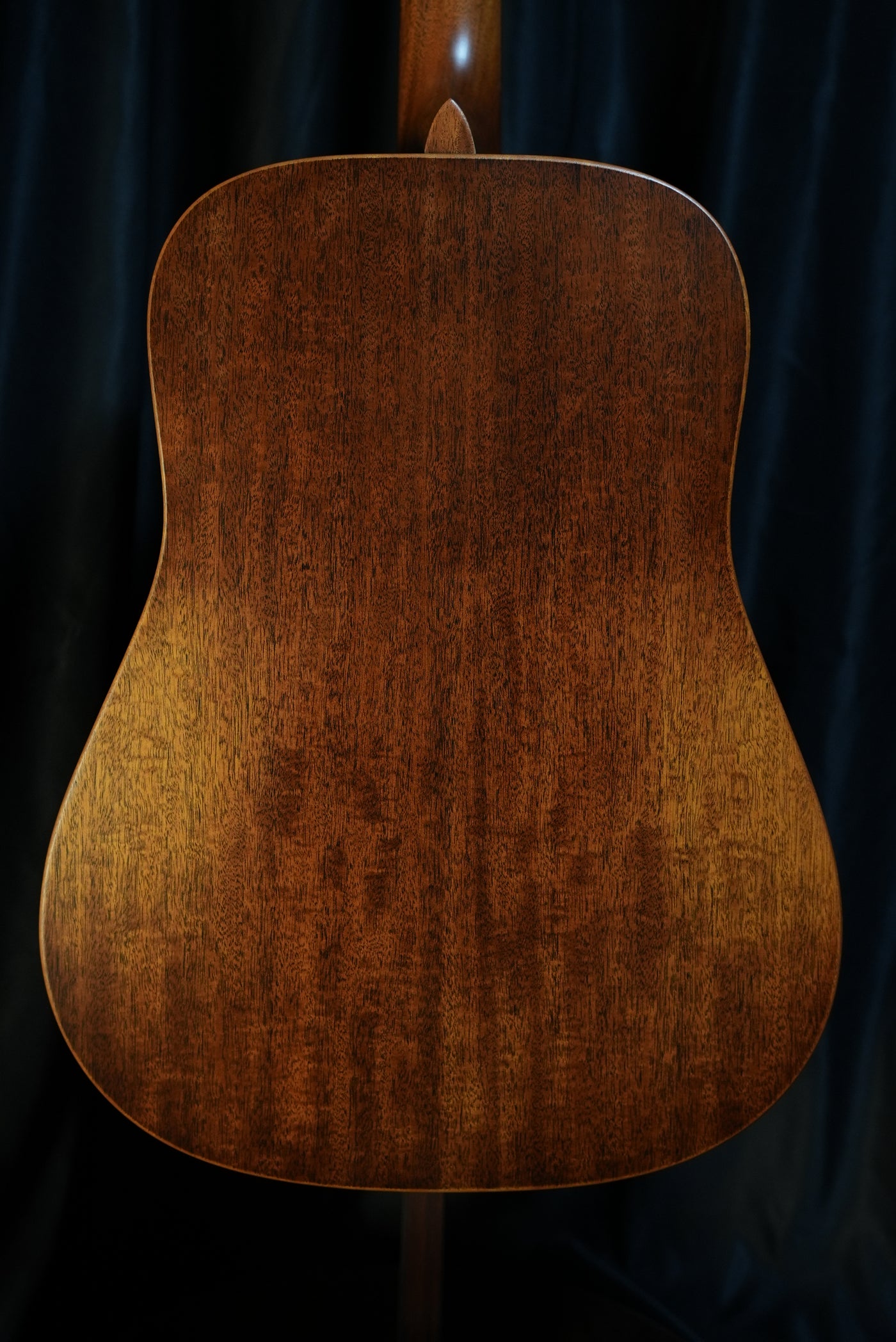 Back view of Martin D-15M StreetMaster showing solid mahogany back and sides with satin StreetMaster finish