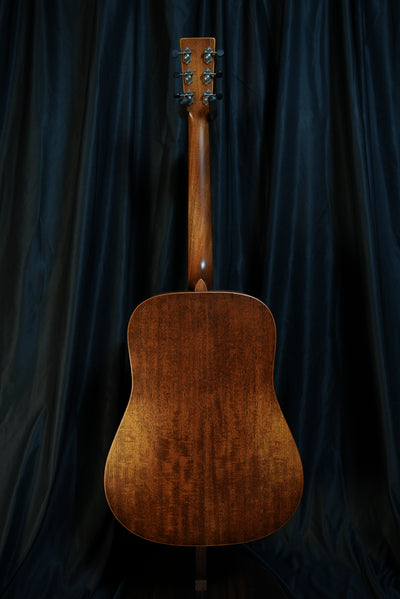Full Back view of Martin D-15M StreetMaster showing solid mahogany back and sides with satin StreetMaster finish