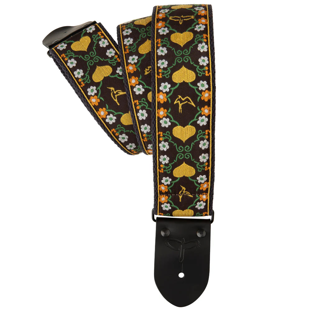 PRS 2.5" Retro Guitar Strap, Floral, Yellow