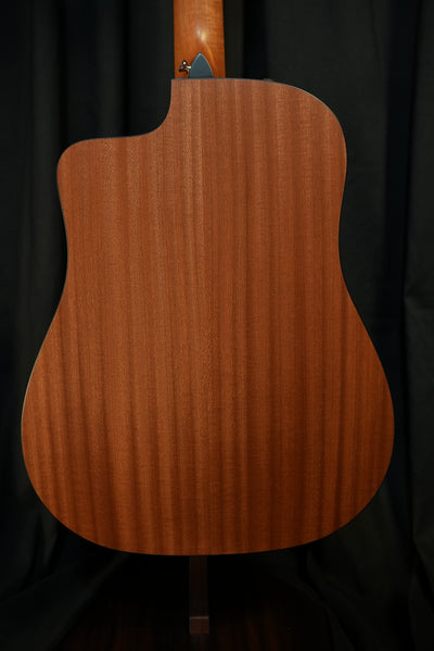 Rear view of the Taylor 150ce showing layered sapele back, matte finish and overall craftsmanship – designed for durability and tone.