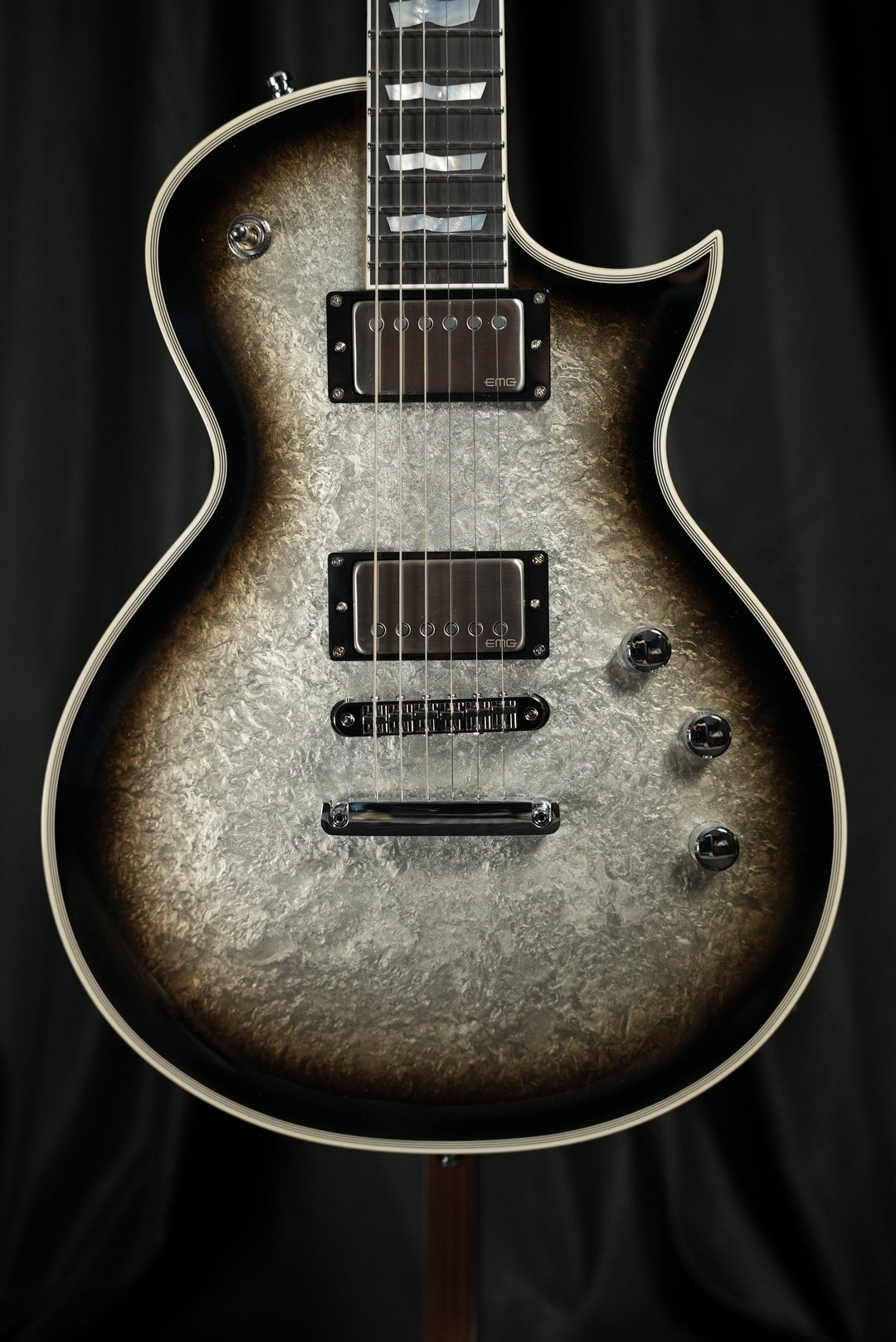 ESP Eclipse CTM Silver Liquid Metal Burst | ESP Custom Shop