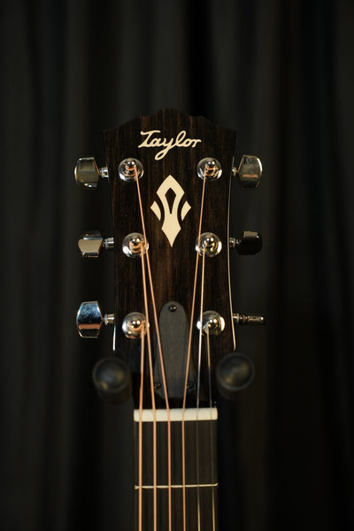 Taylor Gold Label 714e Sunburst headstock with inlays premium acoustic guitar