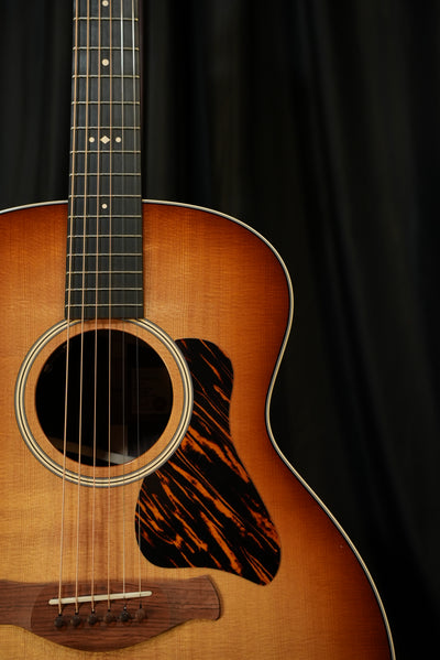 Taylor Gold Label 714e Sunburst torrefied spruce top and bridge detail acoustic-electric guitar for sale USA